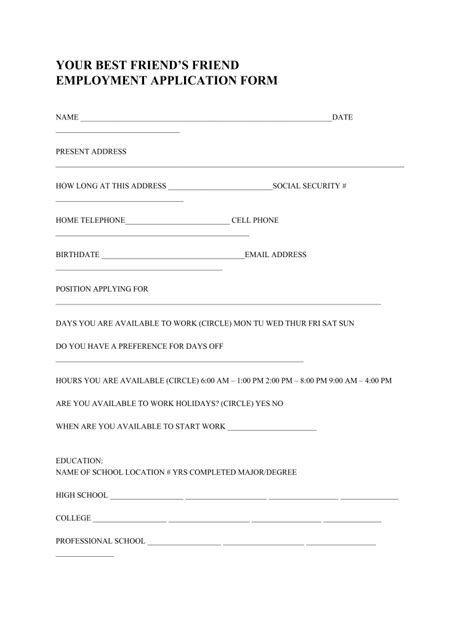 girl best friend application form|Blank Best Friend Application Form 